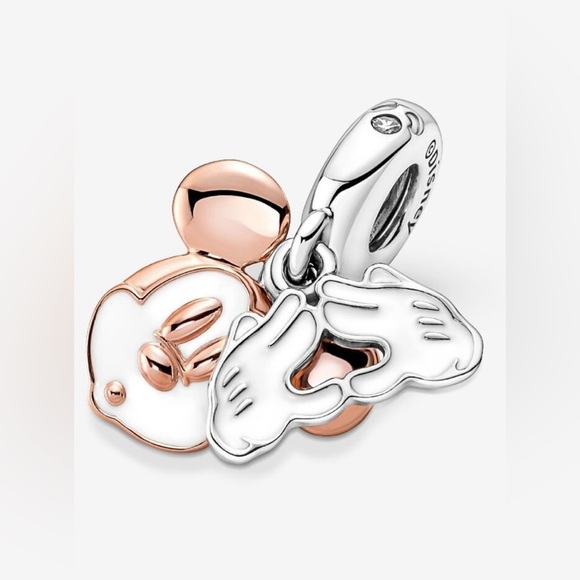 NEW Pandora Mickey Mouse Bracelet Charm Sterling Silver 14k Rose Gold plating - Picture 3 of 5
